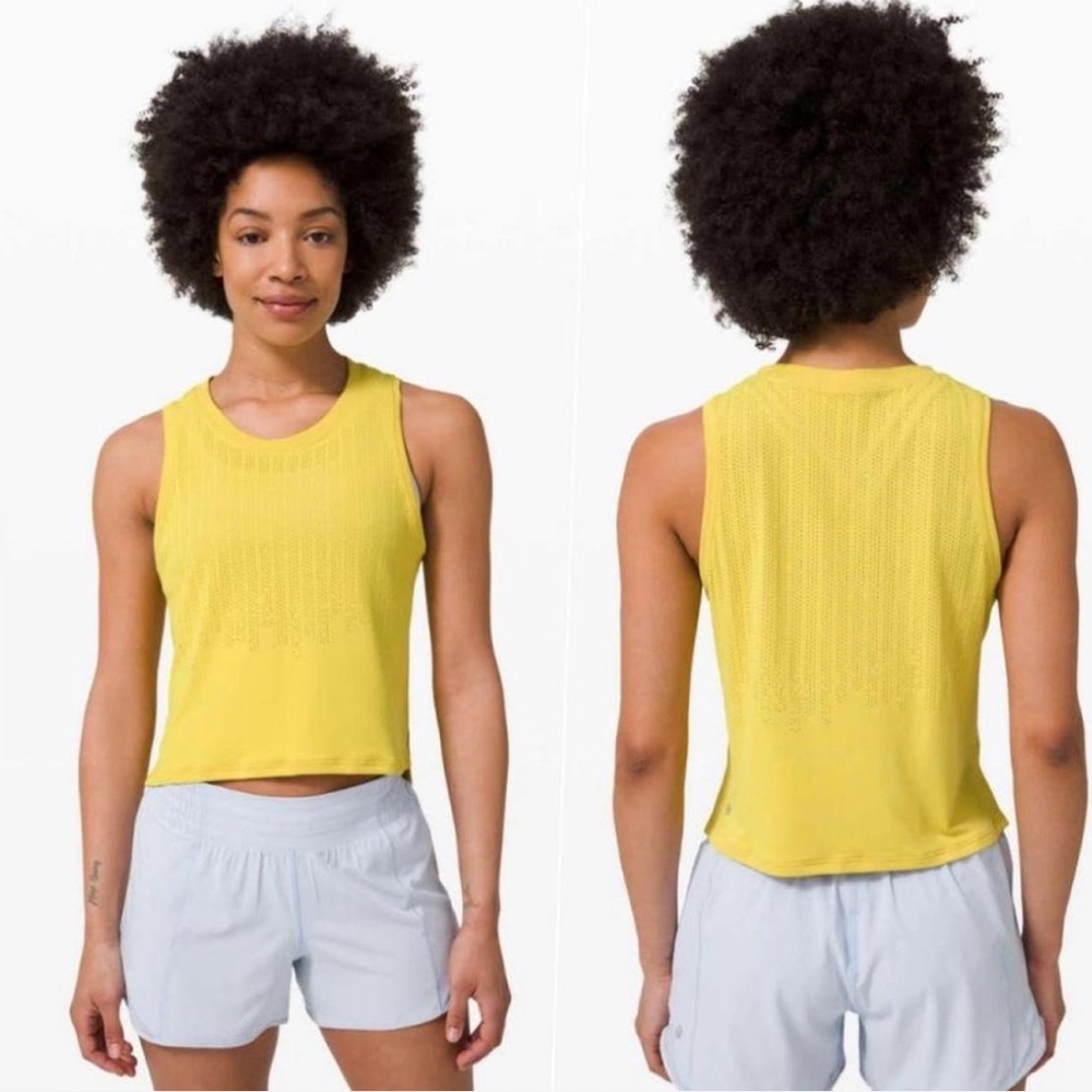 lululemon Train to be yellow tank top! Size 6